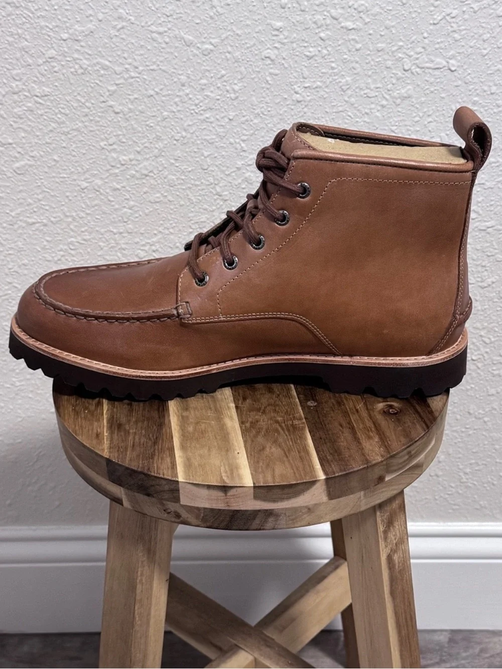 Sperry Newton Moc Toe Leather Boots Tan Bronzer Mens UK 11/US 12/EU 46 NIB